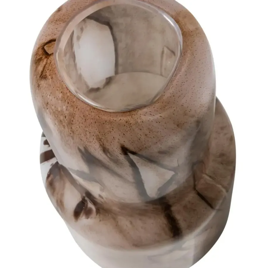 WOOOD Monika Vaas - Handgevormd - Glas - Bruin - 36x16x16