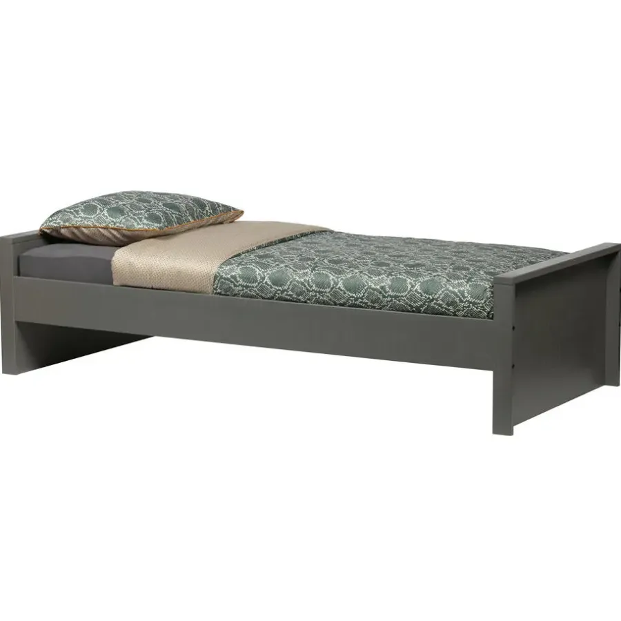 1-Persoons Bedden-WOOOD Morris Bed Excl Lade - Grenen - Leem - 214x53x95