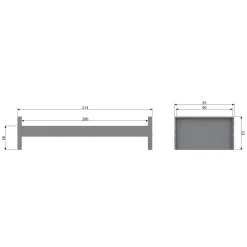1-Persoons Bedden-WOOOD Morris Bed Excl Lade - Grenen - Leem - 214x53x95