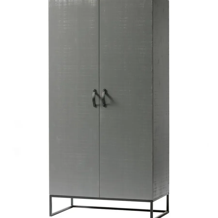 Kledingkasten|Kledingkasten-WOOOD Morris Kast - Grenen - Leem - 195x100x53