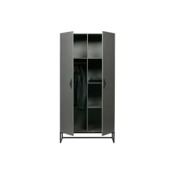 Kledingkasten|Kledingkasten-WOOOD Morris Kast - Grenen - Leem - 195x100x53