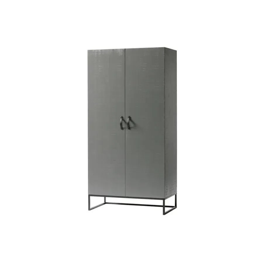 Kledingkasten|Kledingkasten-WOOOD Morris Kast - Grenen - Leem - 195x100x53