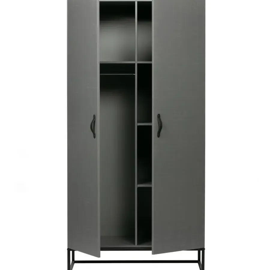 Kledingkasten|Kledingkasten-WOOOD Morris Kast - Grenen - Leem - 195x100x53