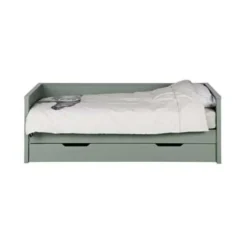 1-Persoons Bedden-WOOOD Nikki Bedbank Excl Lade - Grenen - Jadegroen - 73x208x100