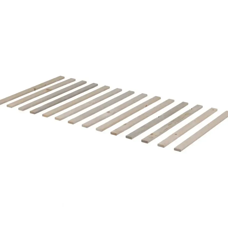 1-Persoons Bedden-WOOOD Nikki Bedbank Incl Bedlade/Lattenrol - Grenen - Wit - 73x208x100
