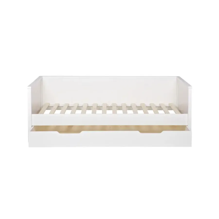 1-Persoons Bedden-WOOOD Nikki Bedbank Incl Bedlade/Lattenrol - Grenen - Wit - 73x208x100