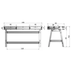 WOOOD Nikki Bureau - Grenenhout - Wit - 75x140x62