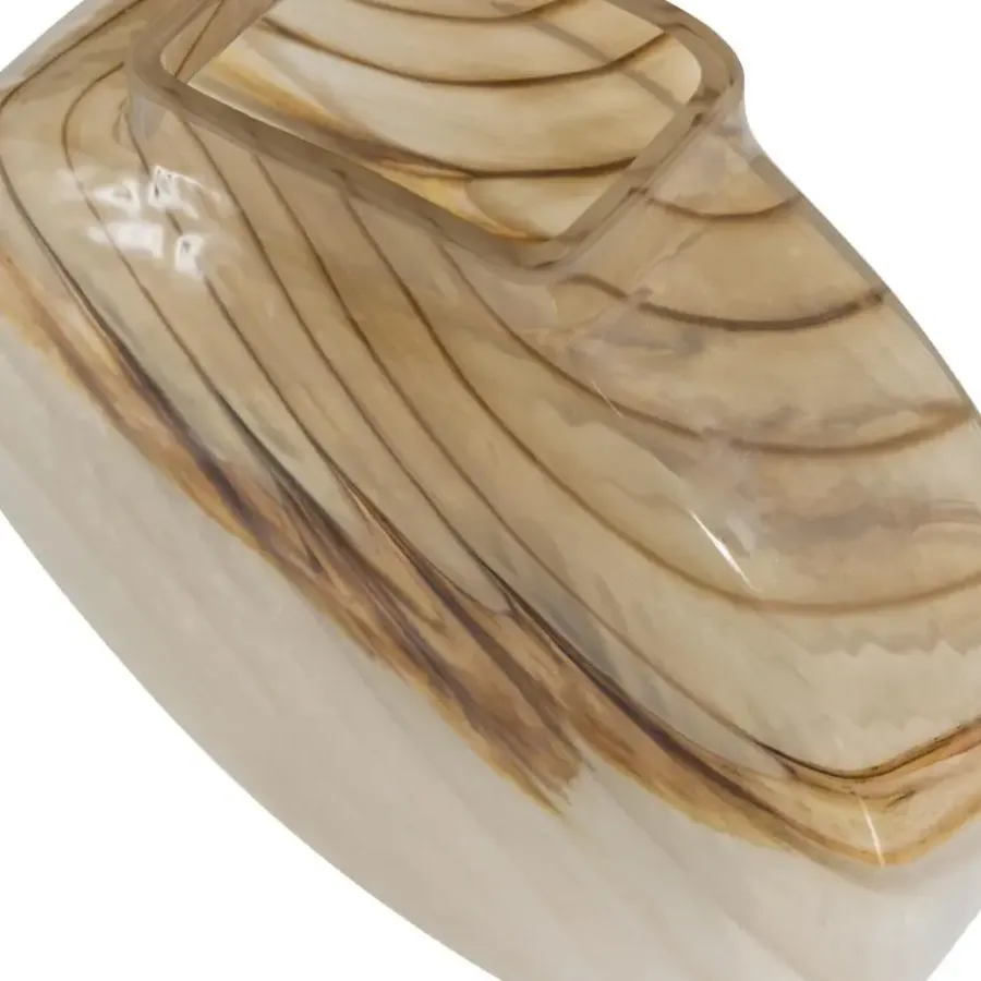 Vazen-WOOOD Norbert Vaas - Handgevormd - Glas - Bruin - 26x25x8