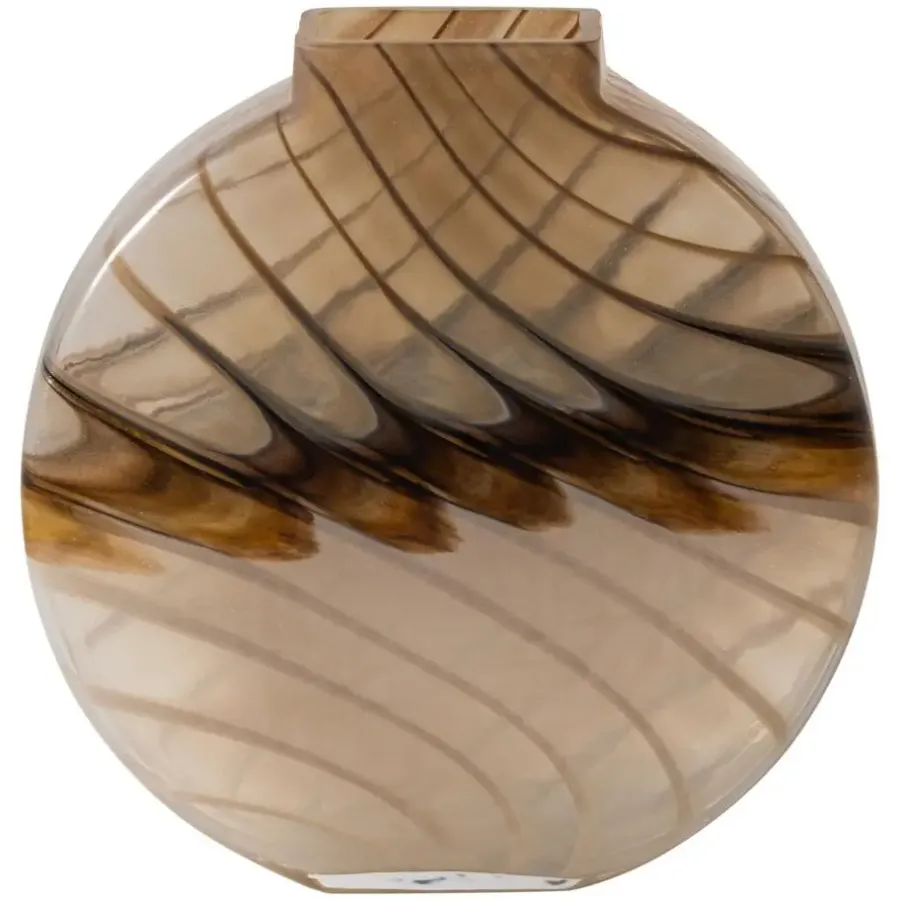 Vazen-WOOOD Norbert Vaas - Handgevormd - Glas - Bruin - 26x25x8