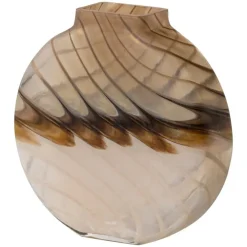 Vazen-WOOOD Norbert Vaas - Handgevormd - Glas - Bruin - 26x25x8