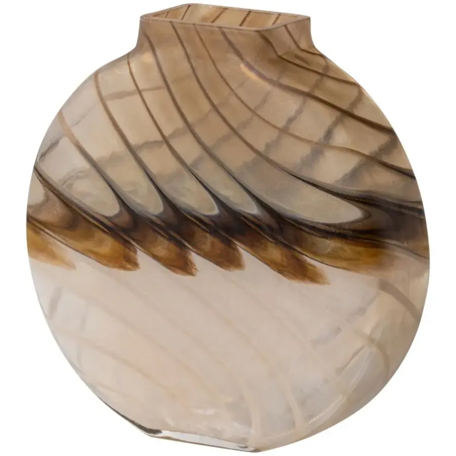 Vazen-WOOOD Norbert Vaas - Handgevormd - Glas - Bruin - 26x25x8