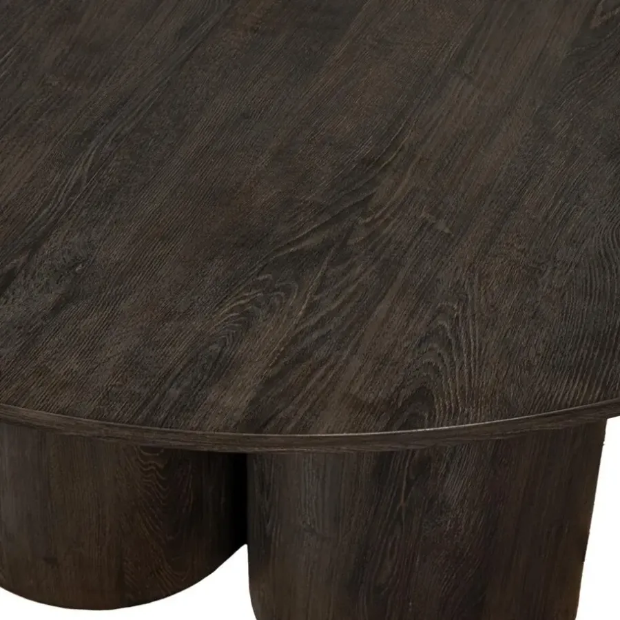 Ronde Eettafels-WOOOD Oona Eettafel - MDF - Donkerbruin - 75x140x140