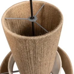 Hanglampen-WOOOD Pelle Hanglamp - Touw - Naturel - 56x38x38