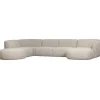 2-Zits Banken-WOOOD Polly Bank Links- Polyester - Zand - 71x353x150/245