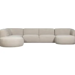 2-Zits Banken-WOOOD Polly Bank Links- Polyester - Zand - 71x353x150/245