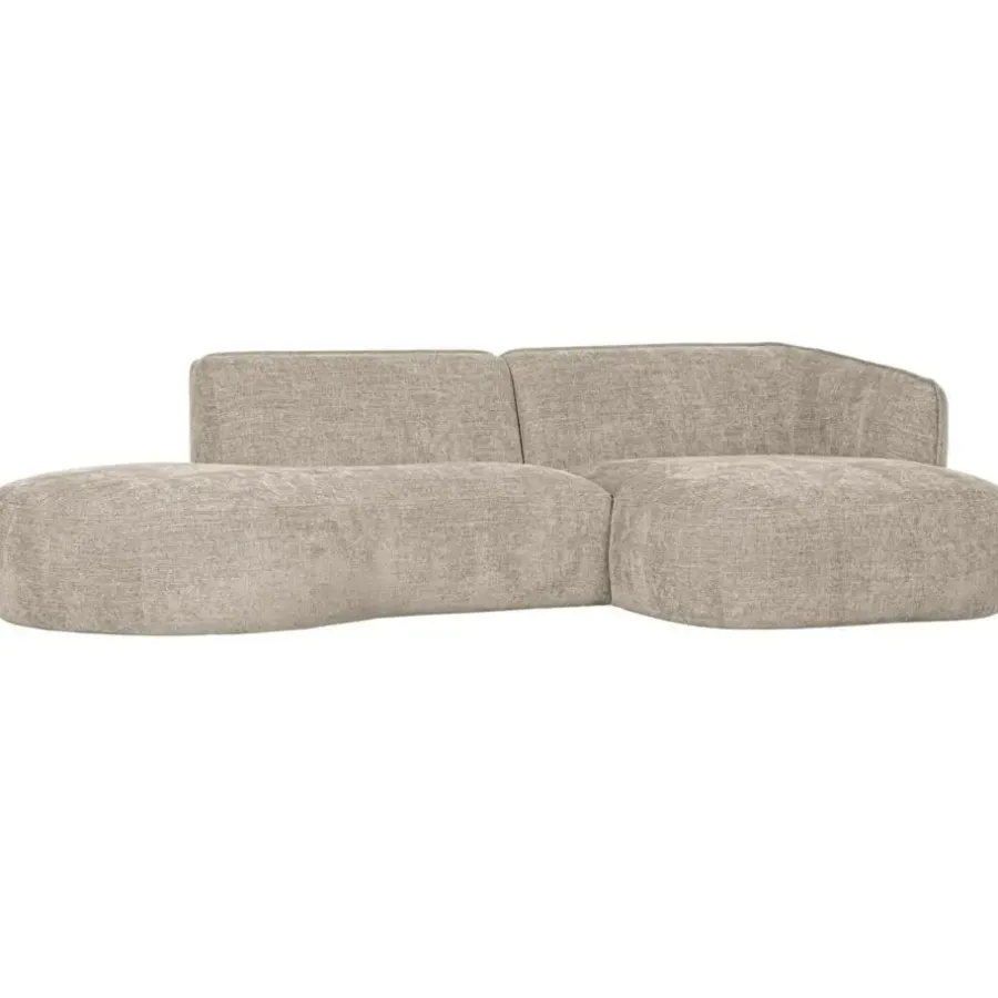 3,5 En 4-Zits Banken-WOOOD Polly Chaise Longue - Polyester - Zand - 71x258x105/150