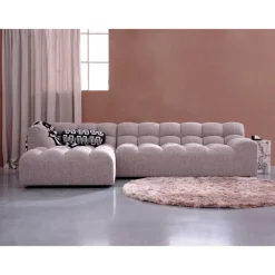 Laagpolige Vloerkleden|Ronde Vloerkleden-WOOOD Praline Vloerkleed - Nougat - 1x200x200