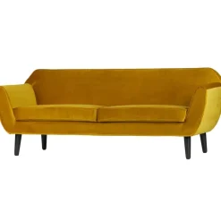 3,5 En 4-Zits Banken-WOOOD Rocco 2-Zits Bank - Velvet - Oker - 75x187x82