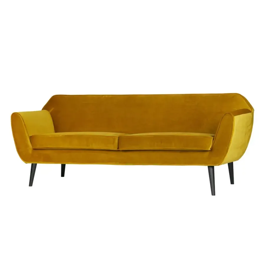 3,5 En 4-Zits Banken-WOOOD Rocco 2-Zits Bank - Velvet - Oker - 75x187x82