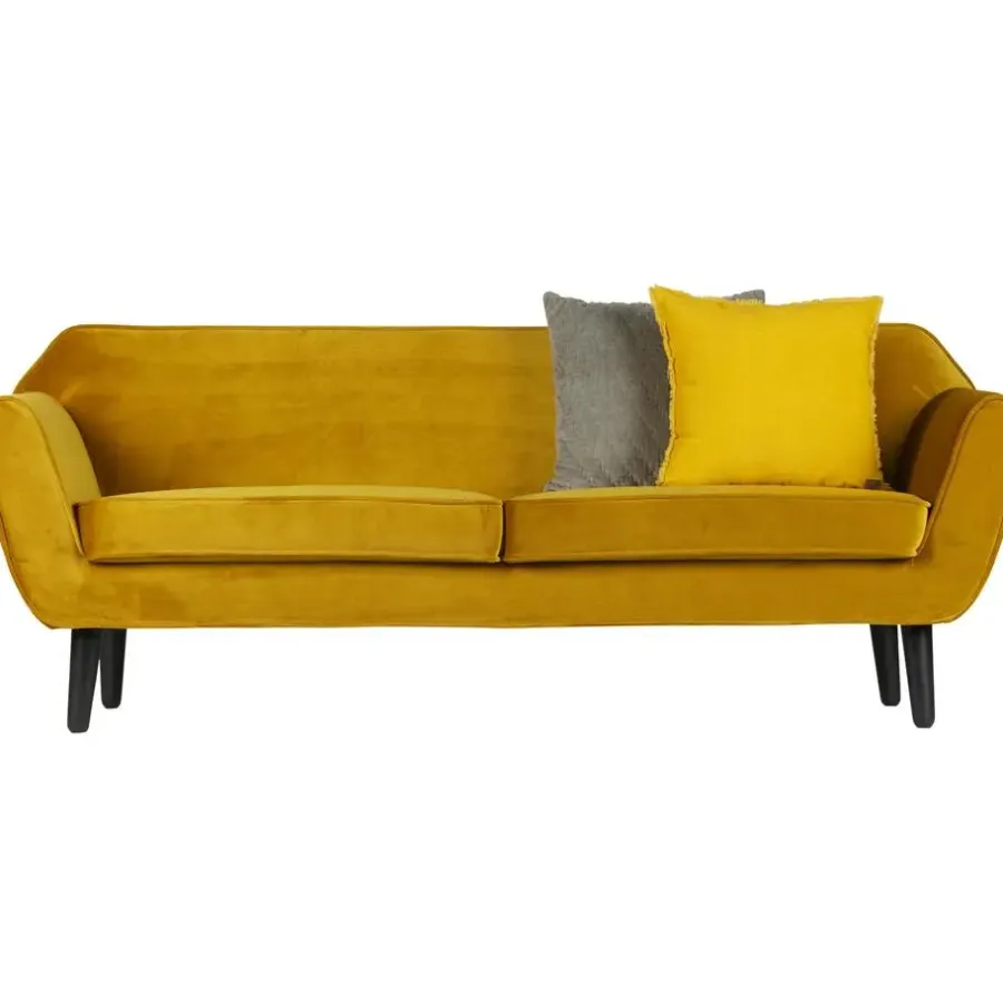 3,5 En 4-Zits Banken-WOOOD Rocco 2-Zits Bank - Velvet - Oker - 75x187x82
