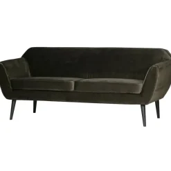 3,5 En 4-Zits Banken-WOOOD Rocco 2-Zits Bank - Velvet - Warm Groen - 75x187x82