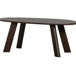 Ovale Eettafels-WOOOD Roundly Eetkamertafel - Mangohout - Walnoot - 76x200x100