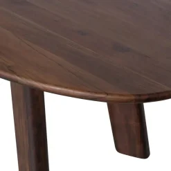 Ovale Eettafels-WOOOD Roundly Eetkamertafel - Mangohout - Walnoot - 76x200x100