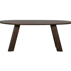 Ovale Eettafels-WOOOD Roundly Eetkamertafel - Mangohout - Walnoot - 76x200x100