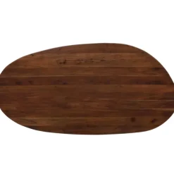 Ovale Eettafels-WOOOD Roundly Eetkamertafel - Mangohout - Walnoot - 76x200x100