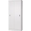 Kledingkasten|Kledingkasten-WOOOD Row Plankenkast Met Schuifdeuren - Grenen - Wit - 195x85x44