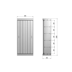 Kledingkasten|Kledingkasten-WOOOD Row Plankenkast Met Schuifdeuren - Grenen - Wit - 195x85x44