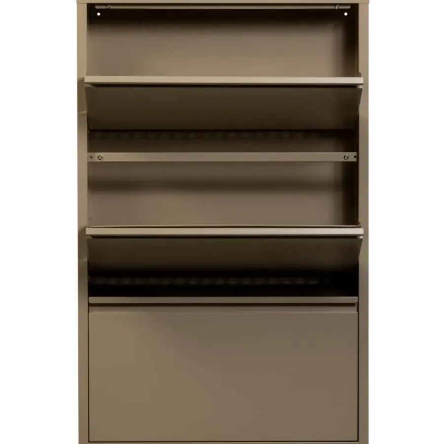 Schoenenkasten-WOOOD Sabine 3-Vaks Schoenenkast - Metaal - Zand - 103x66x16