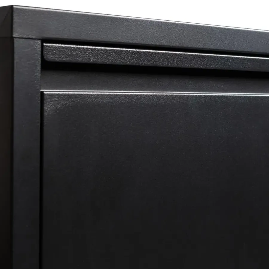 Schoenenkasten-WOOOD Sabine 3-Vaks Schoenenkast - Metaal - Zwart - 103x66x16