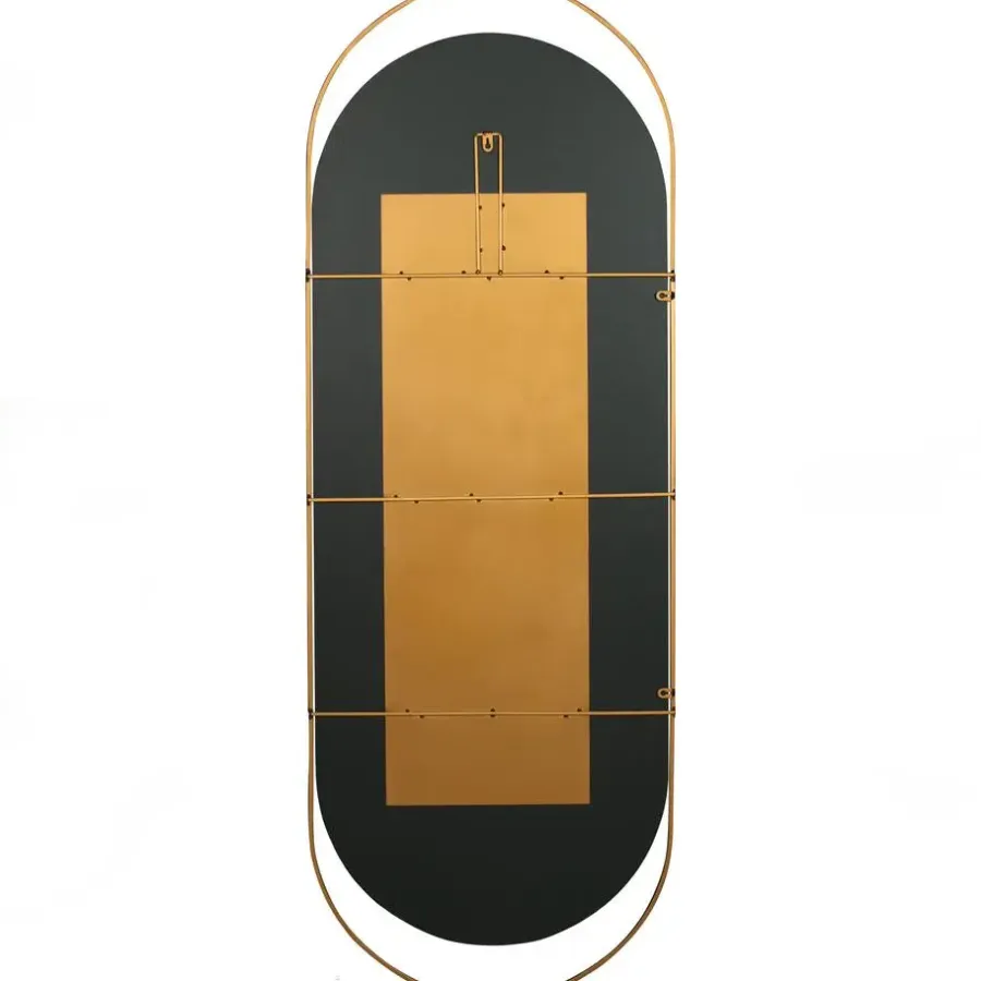 WOOOD Sanou Passpiegel Ovaal XL - Ijzer - Antique Brass - 168x60x1