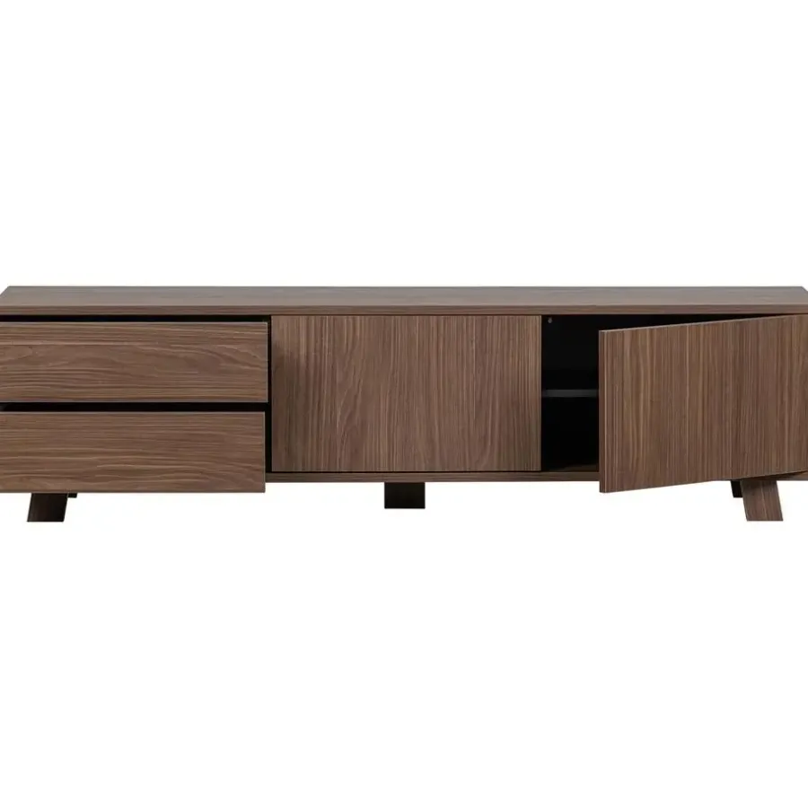 Tv Meubels-WOOOD Seppe TV-meubel - Noten fineer - Noten - 42x160x44