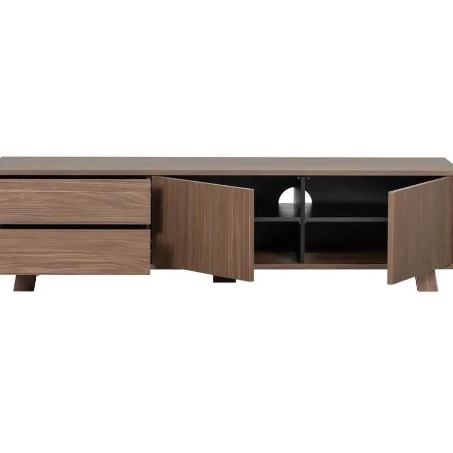 Tv Meubels-WOOOD Seppe TV-meubel - Noten fineer - Noten - 42x160x44