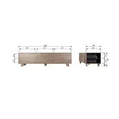Tv Meubels-WOOOD Seppe TV-meubel - Noten fineer - Noten - 42x160x44