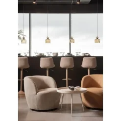 Fauteuils-WOOOD Serra Draaifauteuil - Geweven Stof - Zand - 68x70x77