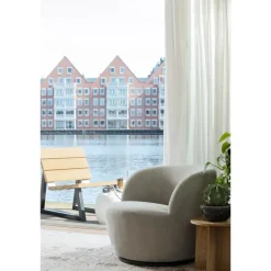 Fauteuils-WOOOD Serra Draaifauteuil - Geweven Stof - Zand - 68x70x77