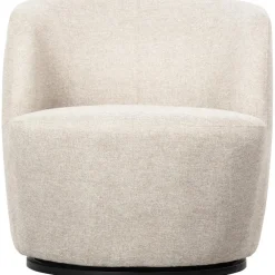 Fauteuils-WOOOD Serra Draaifauteuil - Polyester - Off White - 68x70x77