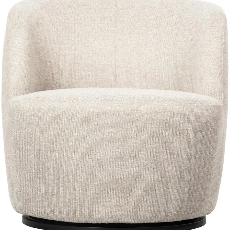Fauteuils-WOOOD Serra Draaifauteuil - Polyester - Off White - 68x70x77