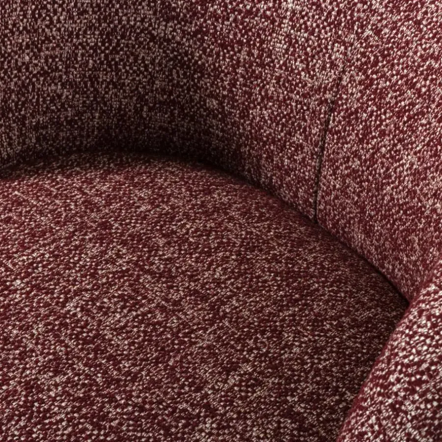 Fauteuils-WOOOD Serra Draaifauteuil - Melange Stof - Bordeauxrood - 68x70x77