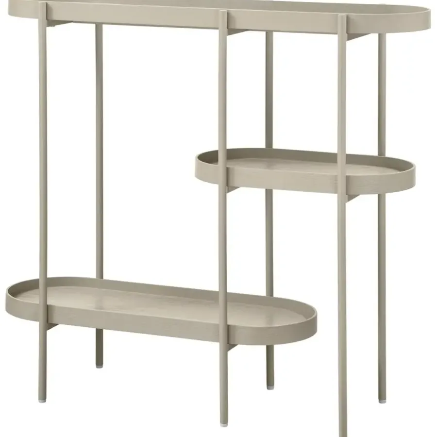 WOOOD Sidetable Noan - Hout/Metaal - Beige - 80x90x28