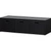 Bankjes-WOOOD Silke Kistbank Met Lades - Grenen - Diepzwart - 36x120x50