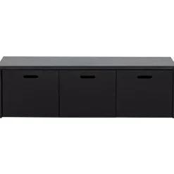 Bankjes-WOOOD Silke Kistbank Met Lades - Grenen - Diepzwart - 36x120x50