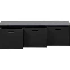 Bankjes-WOOOD Silke Kistbank Met Lades - Grenen - Diepzwart - 36x120x50