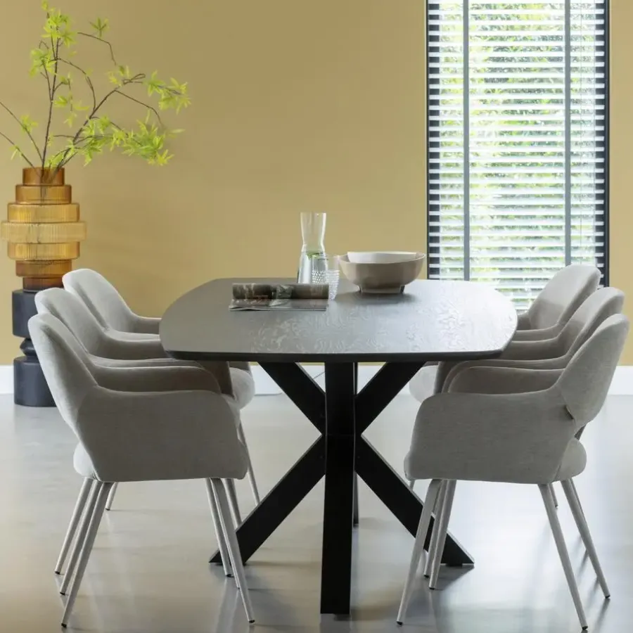 WOOOD Tablo Kruispoot - Metaal - Zwart - 72x159x77