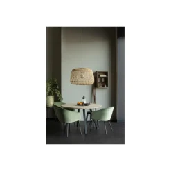 Ronde Eettafels-WOOOD Tablo Tafel Rond met 2-Standen Poot - Eiken/Metaal - 75x120x120