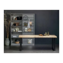 Rechthoekige Eettafels-WOOOD Tablo Tafel Visgraat met U-poot - Mango - 78x180x90