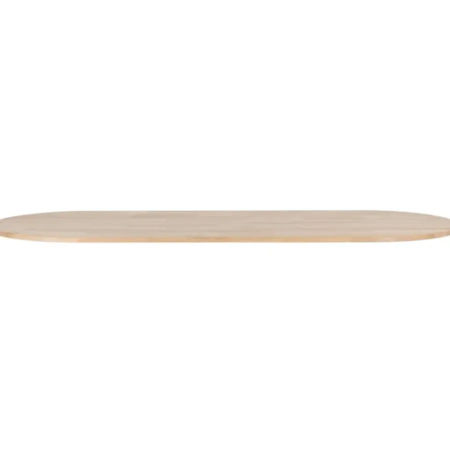 Ovale Eettafels-WOOOD Tablo Tafelblad Ovaal Incl. H-Poot - Onbehandeld - Eiken/Metaal